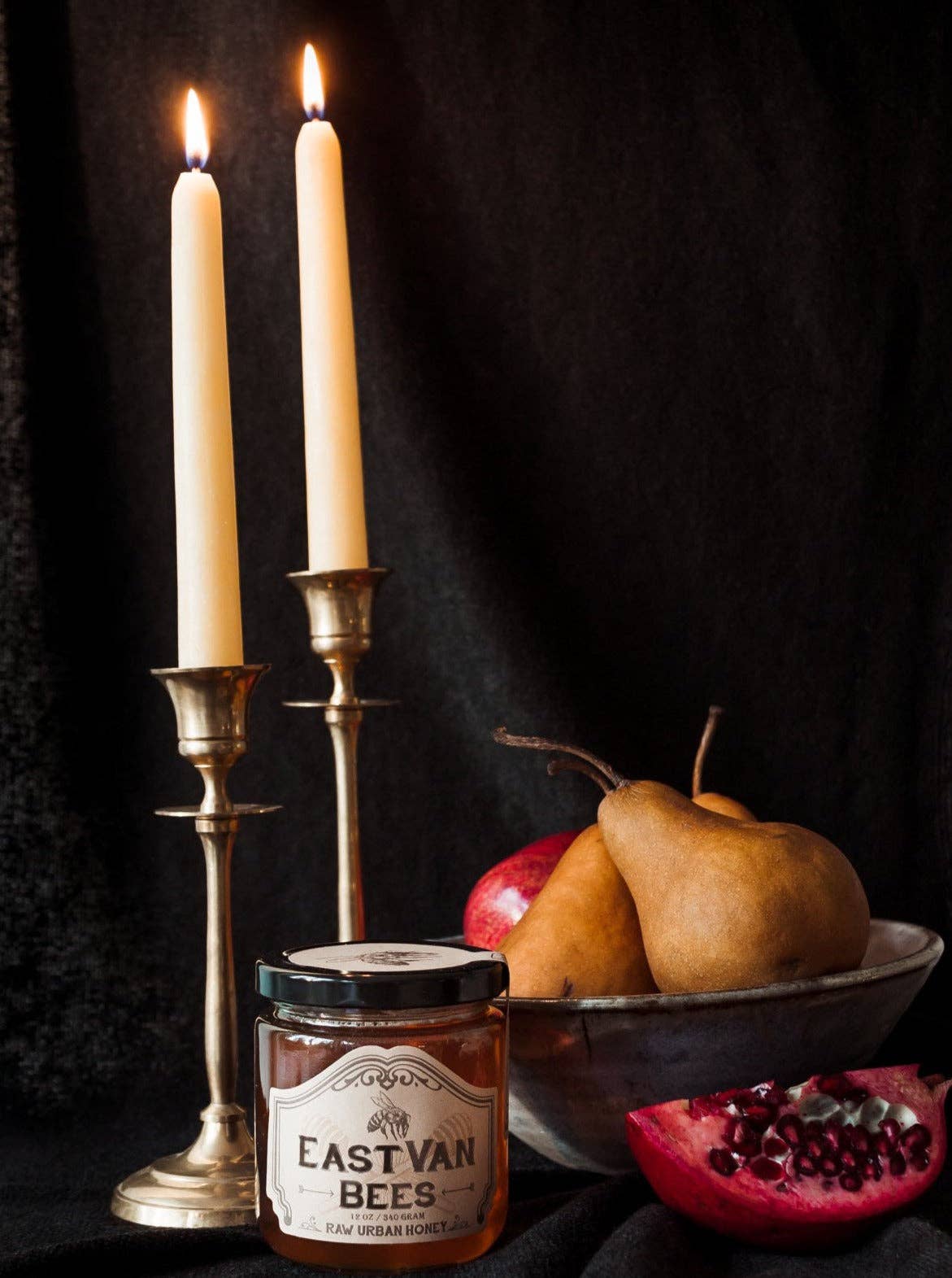 Pair of Hand-dipped beeswax taper Candles - 11”