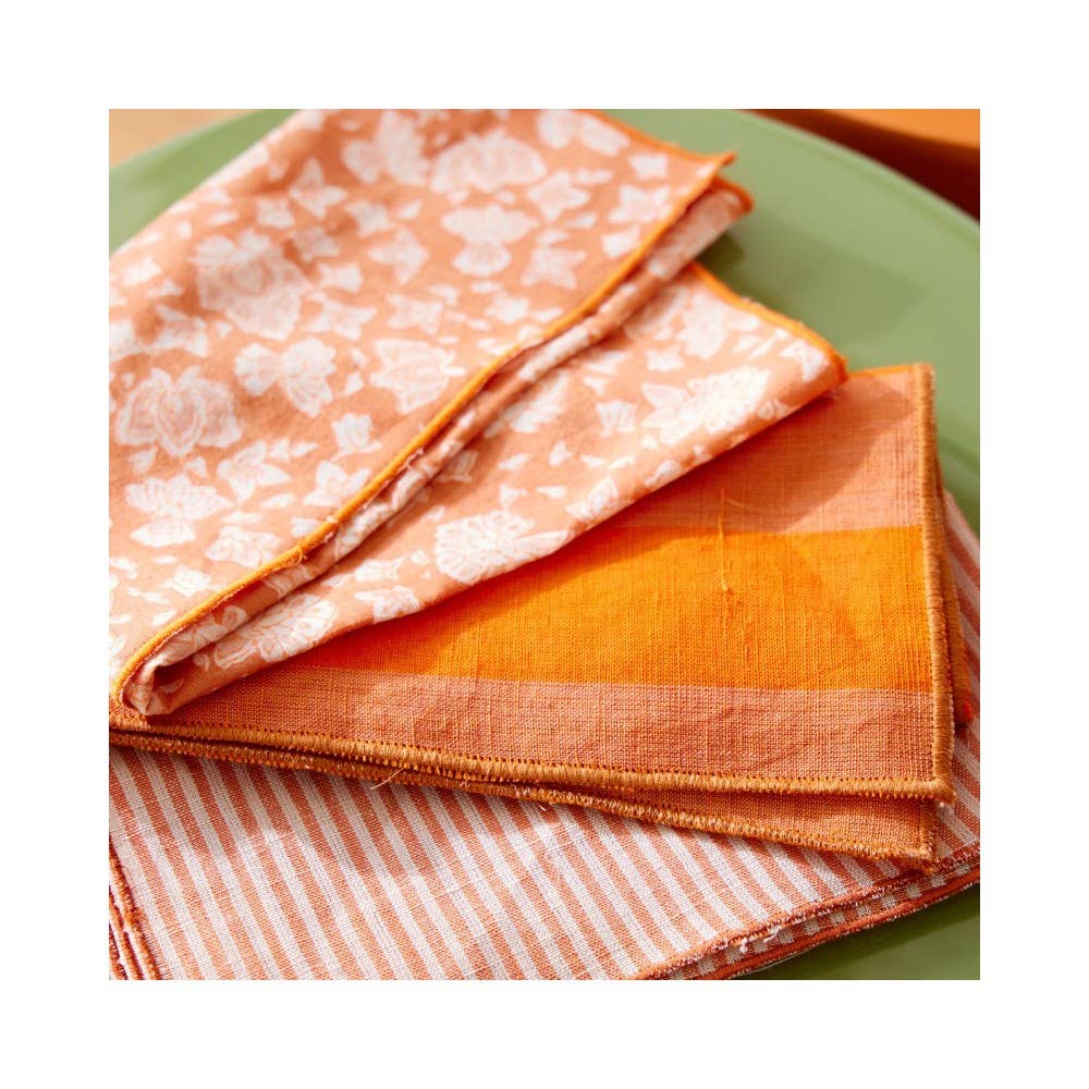 Set of 2 Napkins - Pumpkin Stripes