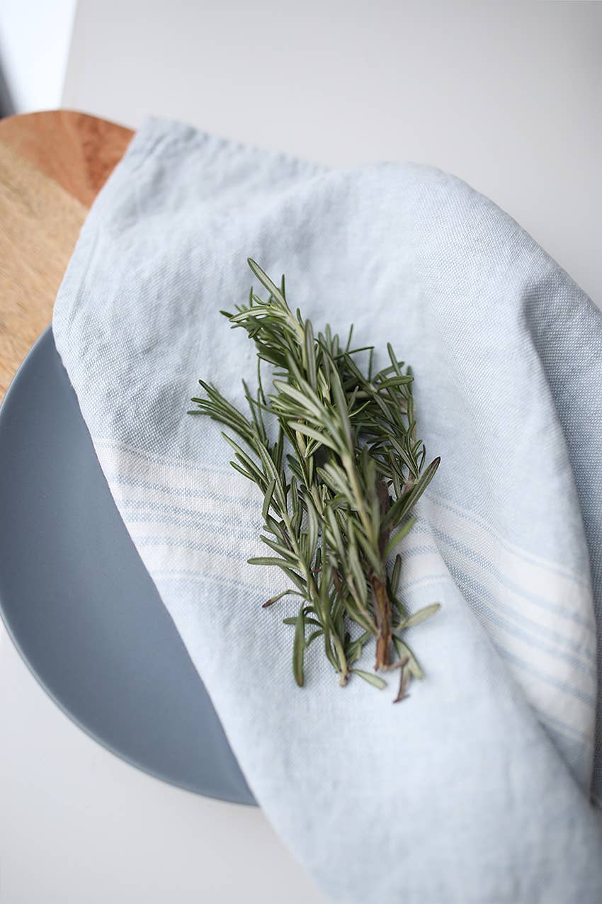 Maison Linen Tea Towel - Beige stripe