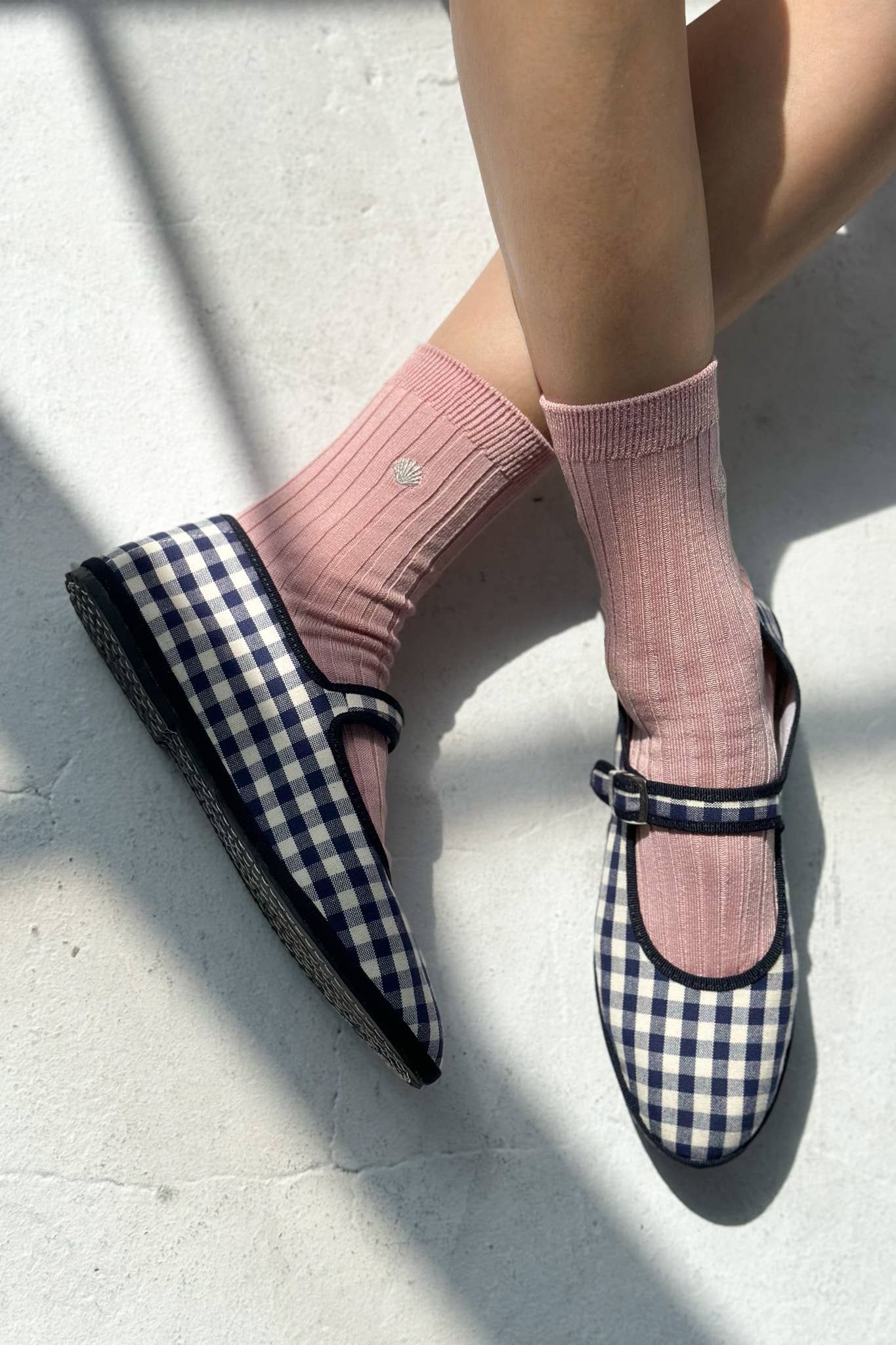 Embroidered Her Socks - Mercerized Combed Cotton Rib