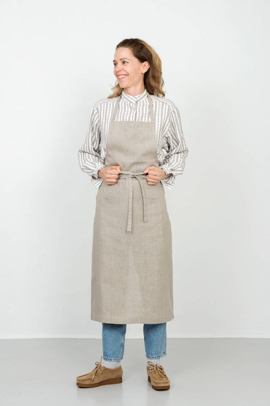 Linen Full Apron Natural