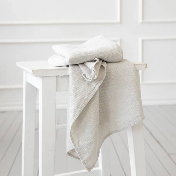 Washed Waffle Linen Hand Towels