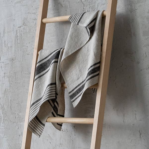 Linen Hand/Kitchen Towel - Black Provence