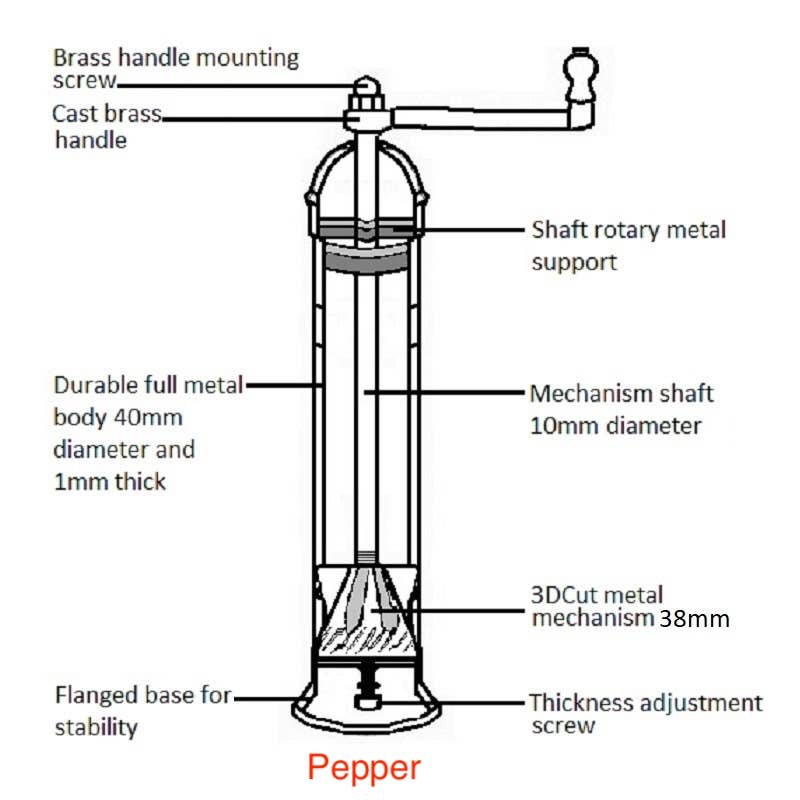 The original 'Brass Mill' - 8" pepper grinder