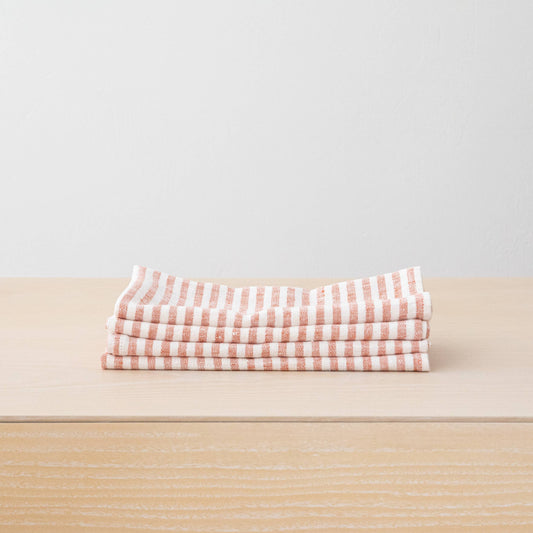 Linen Napkin - Brick/White Brittany