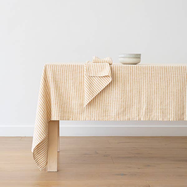 Linen Tablecloth Gold Brittany