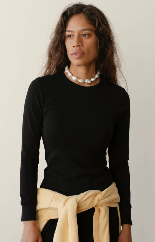 Baby Rib Scallop Long Sleeve Tee