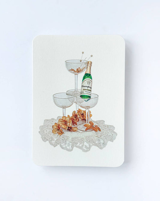 Wedding Cake Topper Champagne - Greeting Card