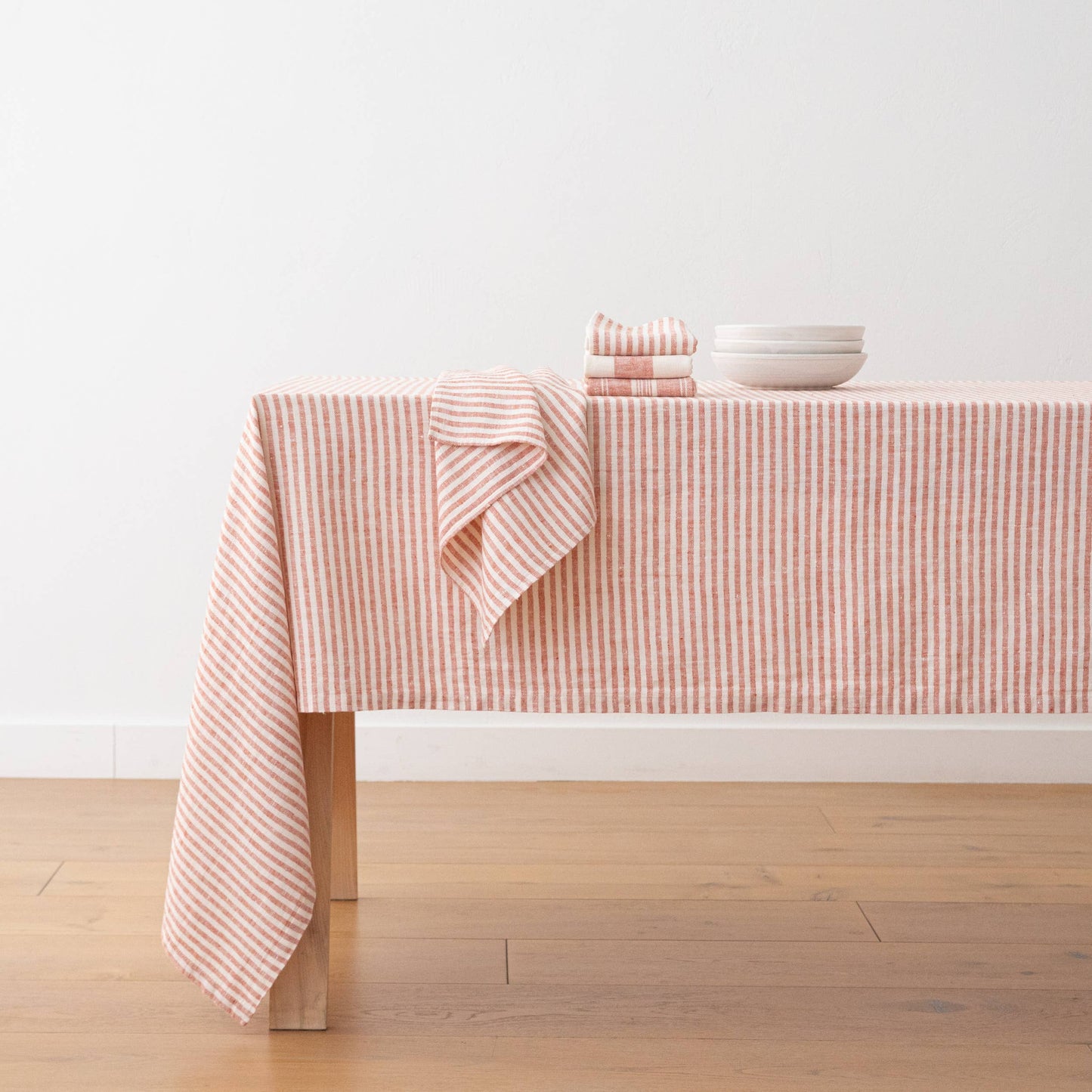 Linen Napkin - Brick/White Brittany