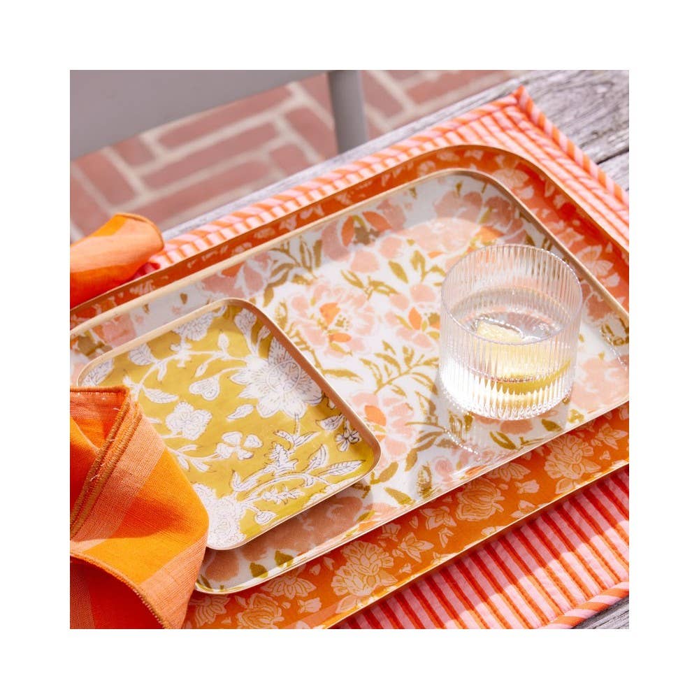 Block printed  Placemat - Petunia Rose