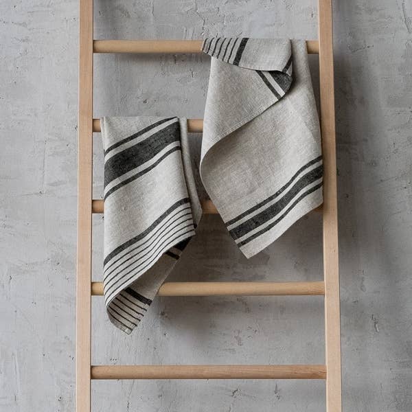 Linen Hand/Kitchen Towel - Black Provence