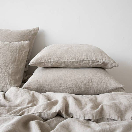 Stone Washed Linen Pillow Case - Natural