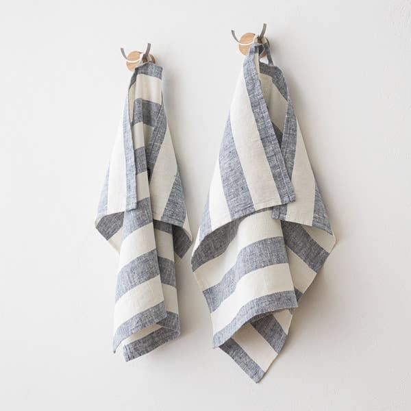 Linen Hand/Kitchen Towels - Indigo Philippe