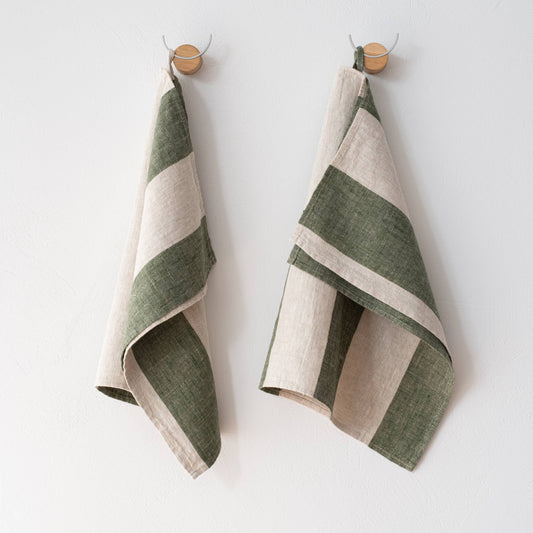 Linen Hand/Tea Towel - Forest Green