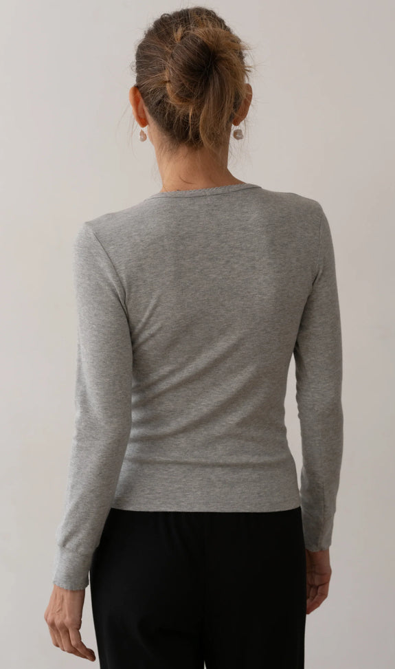 Baby Rib Scallop Long Sleeve Tee
