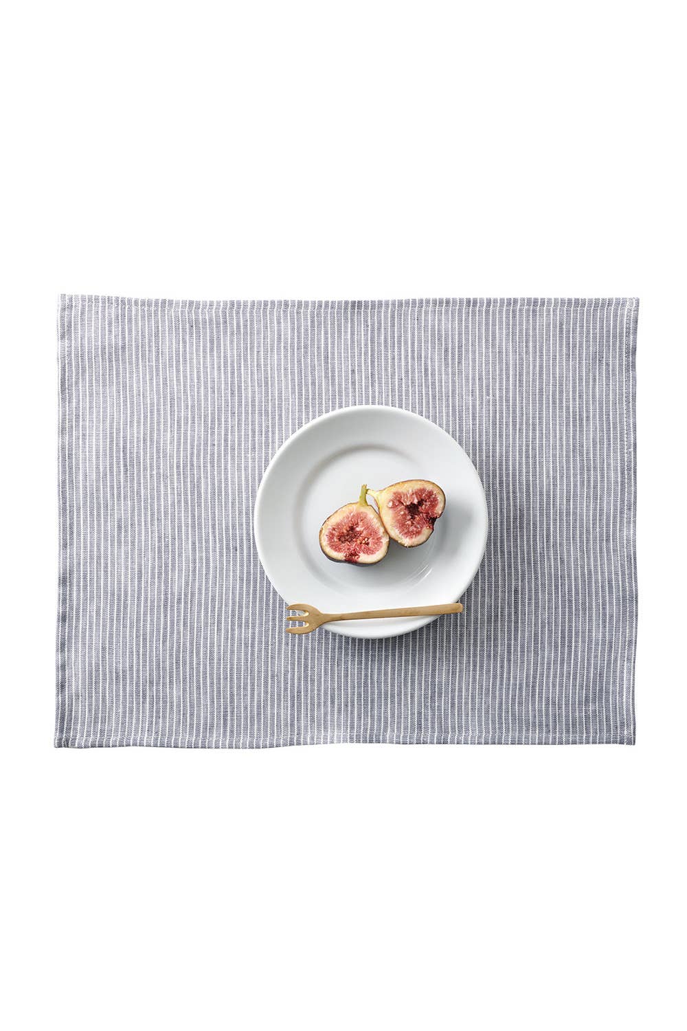 Linen Place Mat Grey White Stripe