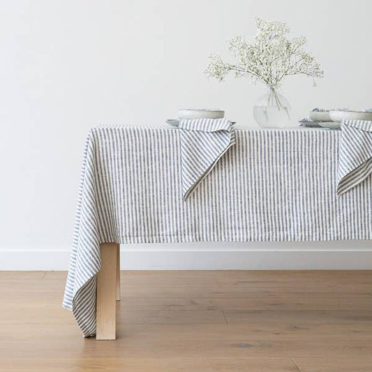 Linen Tablecloth - Indigo Brittany
