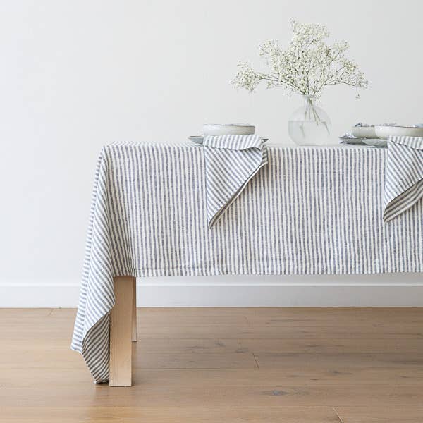 Linen Tablecloth - Indigo Brittany