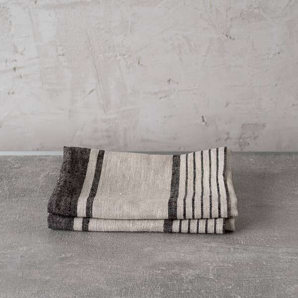 Linen Hand/Kitchen Towel - Black Provence