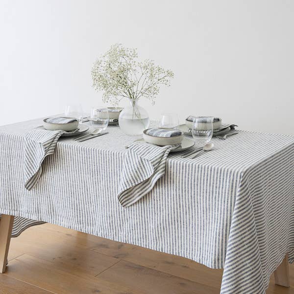 Linen Tablecloth - Indigo Brittany