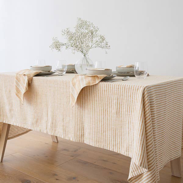 Linen Tablecloth Gold Brittany