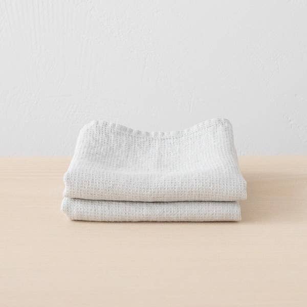 Washed Waffle Linen Hand Towels