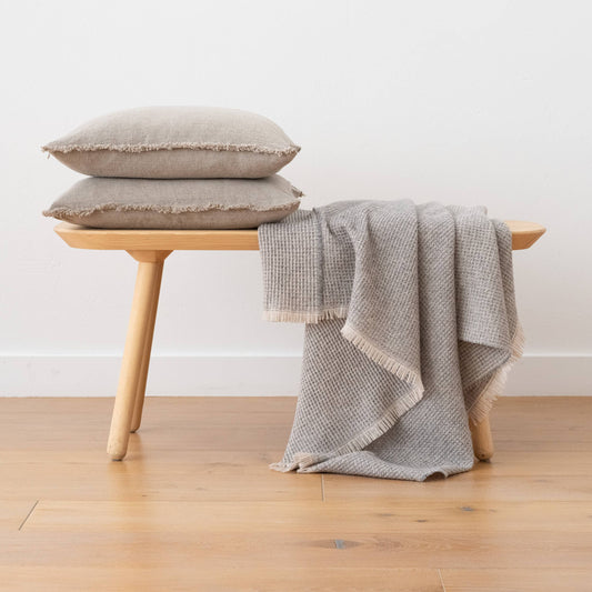 Merino Wool Throw - Grey Lily