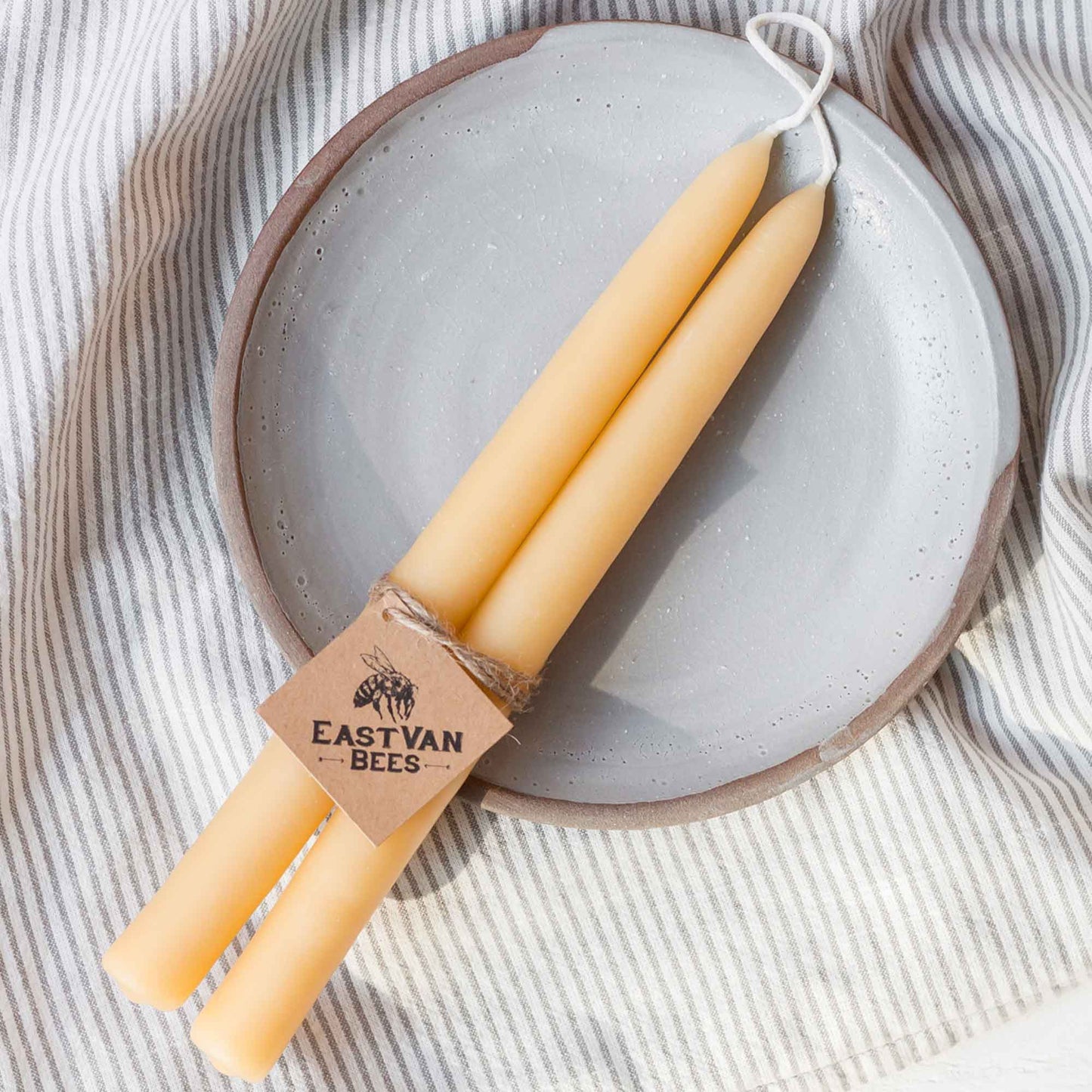 Pair of Hand-dipped beeswax taper Candles - 11”