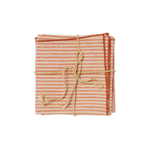 Set of 2 Napkins - Pumpkin Stripes