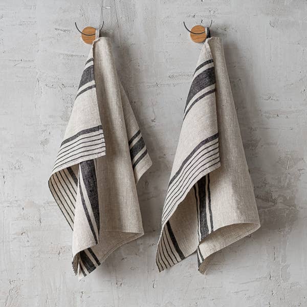 Linen Hand/Kitchen Towel - Black Provence