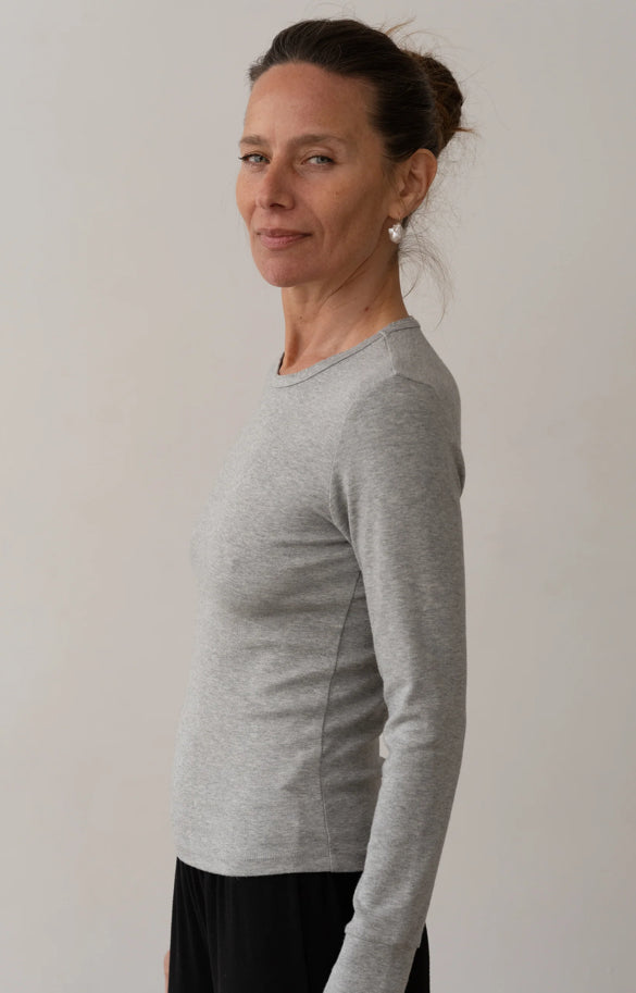 Baby Rib Scallop Long Sleeve Tee