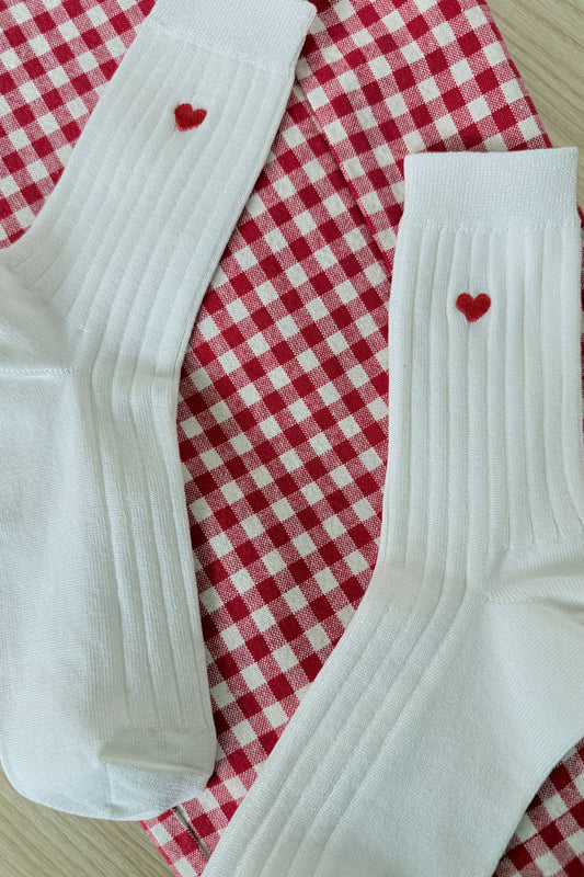 Embroidered Her Socks - Mercerized Combed Cotton Rib