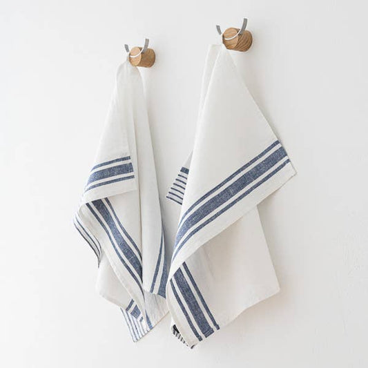 Linen Hand/Tea Towels - Indigo Tuscany