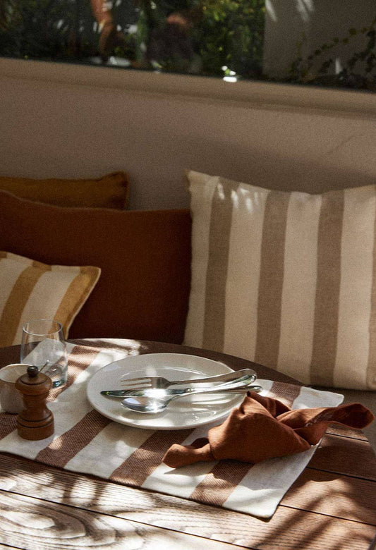 Moka Stripe Cotton Placemat