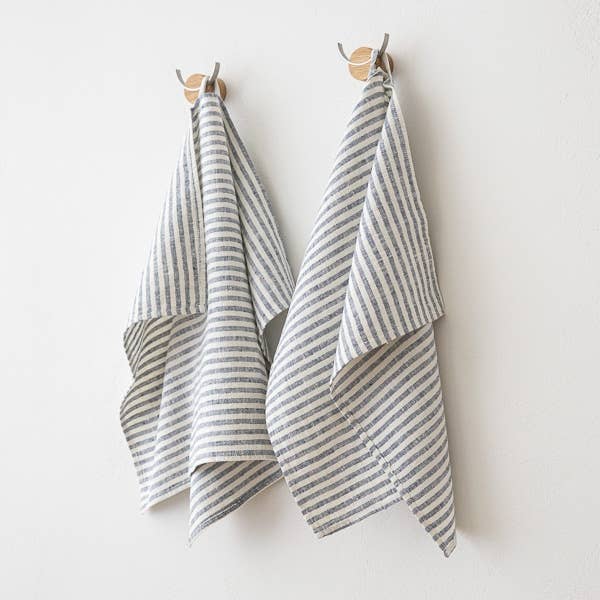 Linen Hand/Kitchen Towel - Indigo Brittany