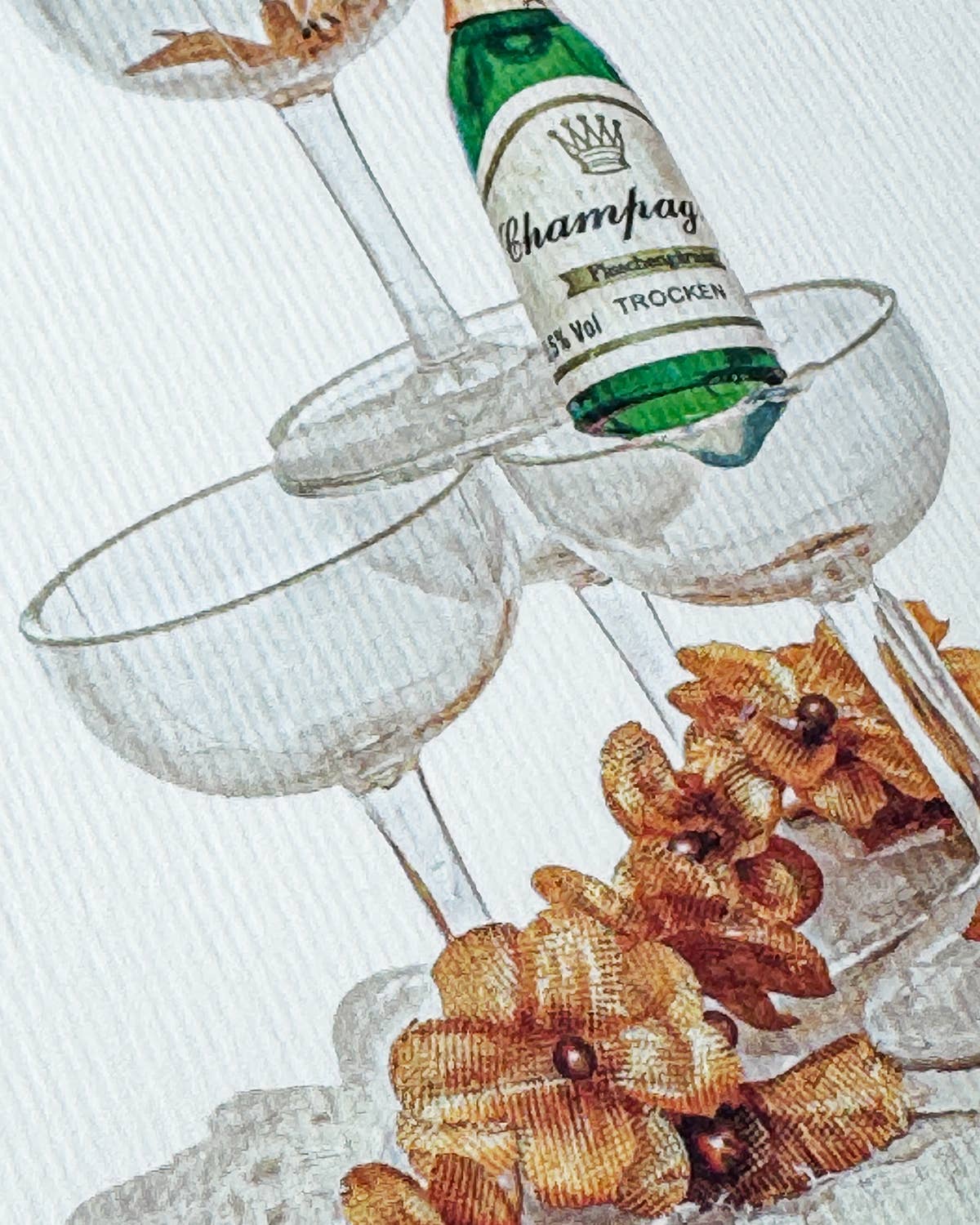 Wedding Cake Topper Champagne - Greeting Card