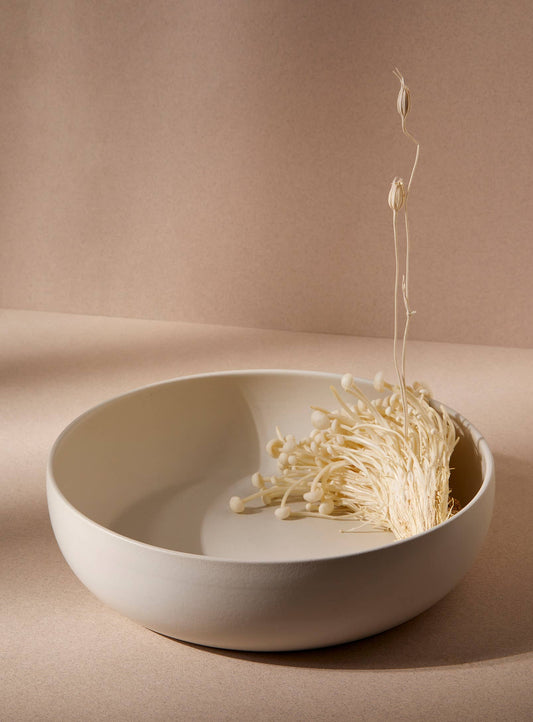 Stoneware Shallow Serving Bowl