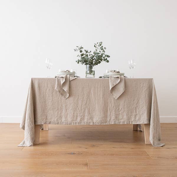 Linen Tablecloth - Natural Stone Washed