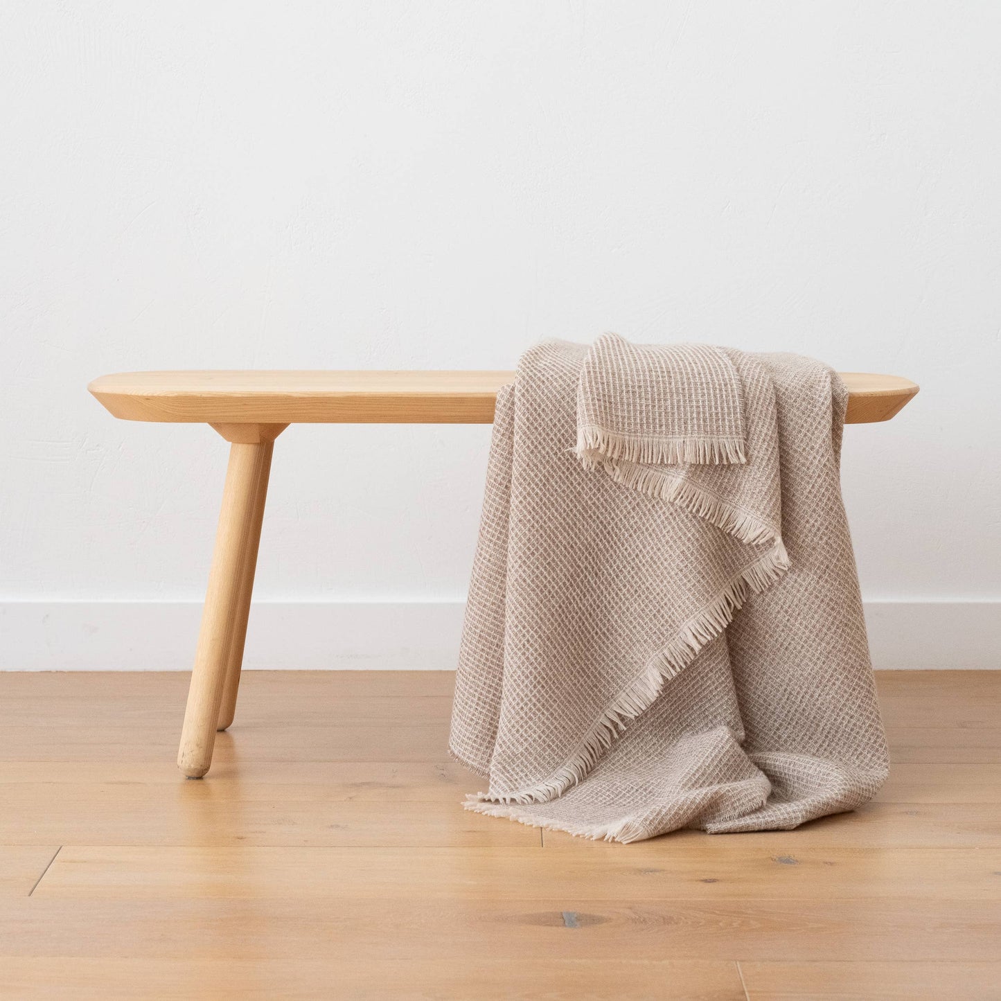 Merino Wool Throw - Beige