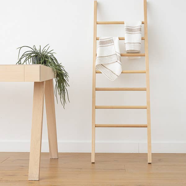 Linen Hand Towels Off White Grey Tuscany