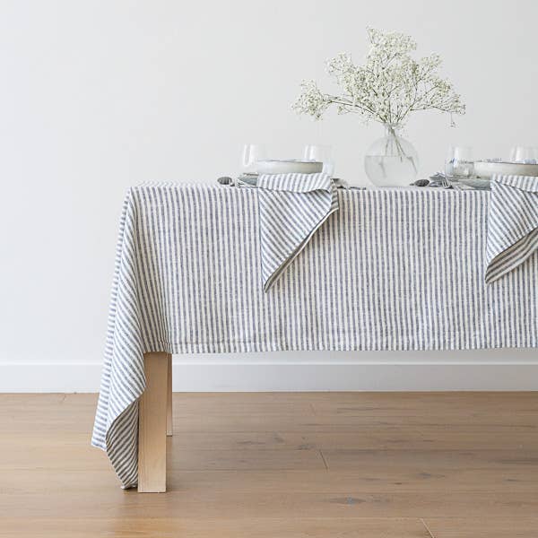 Linen Tablecloth - Indigo Brittany