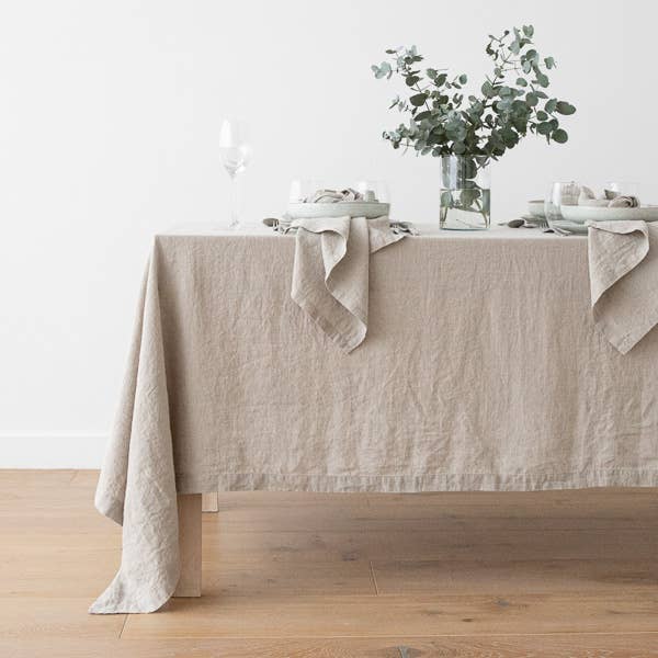 Linen Tablecloth - Natural Stone Washed
