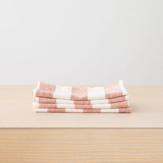 Linen Napkin - Brick White Philippe