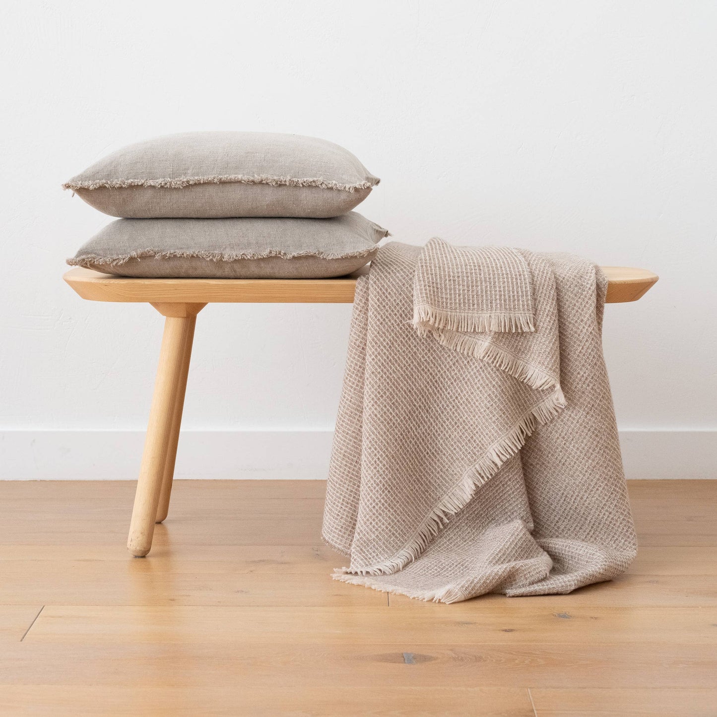 Merino Wool Throw - Beige