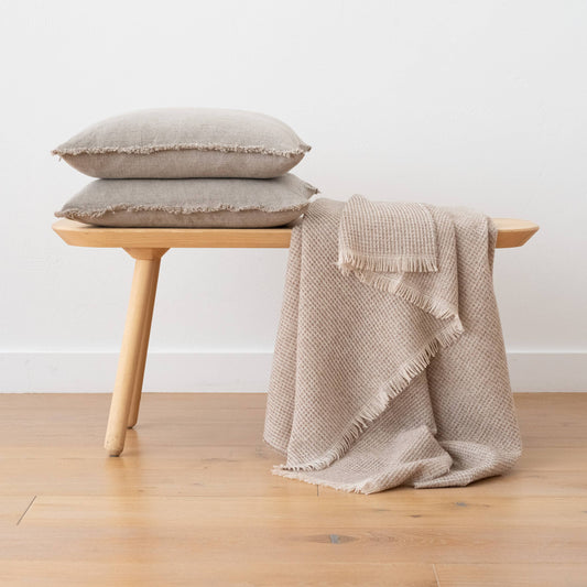 Merino Wool Throw - Beige