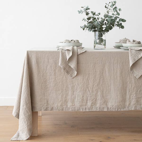 Linen Tablecloth - Natural Stone Washed
