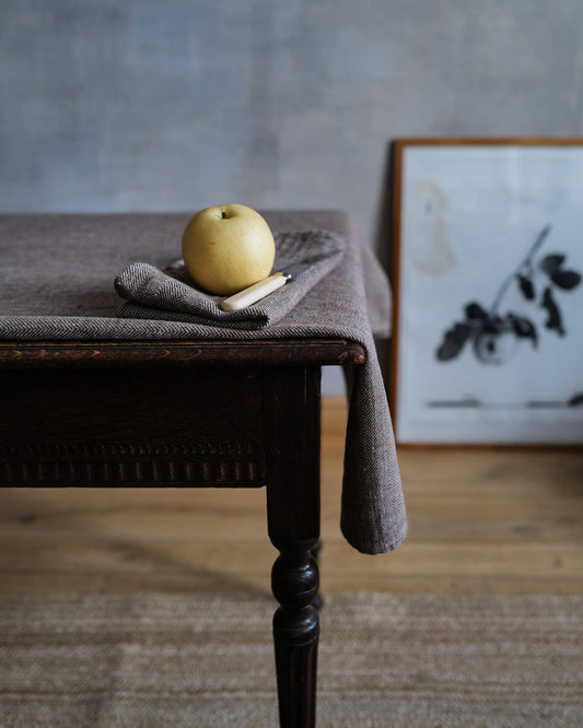 Linen Napkin Choco Chevron