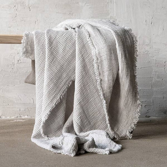 Washed Waffle Linen Throw